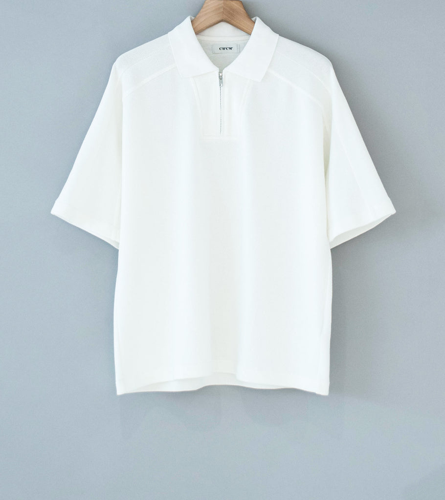 C'H'C'M' 'Zip Polo' (White Dry Touch Cotton Pique)