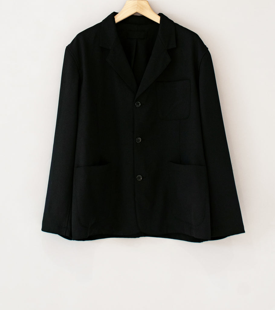 James Coward 'Carry On Jacket' (Black Wool Gabardine) – C'H'C'M'