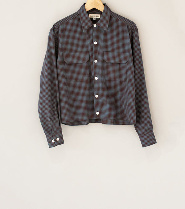 Euphorbia 'Double Pocket Shirt' (Navy Brown Gingham Flannel)