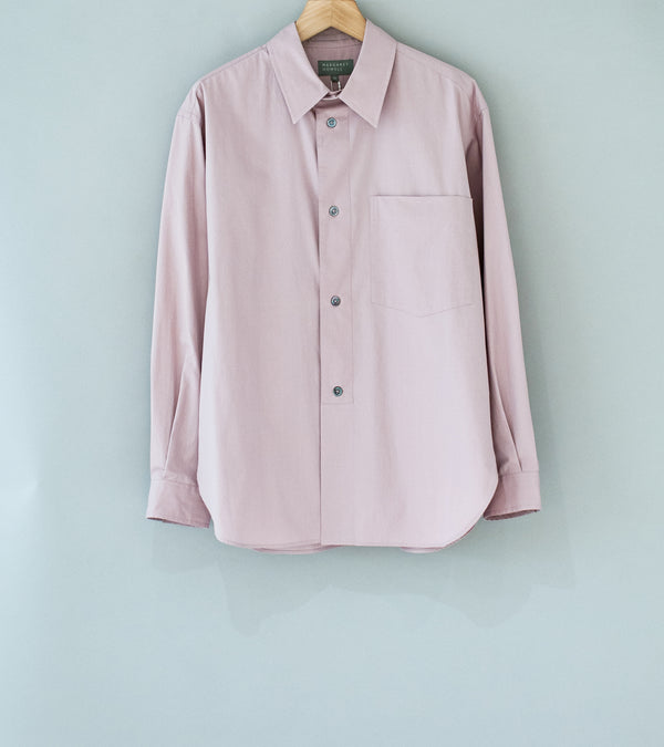 Margaret Howell 'Half Placket Shirt' (Dusty Pink Paper Cotton Poplin)