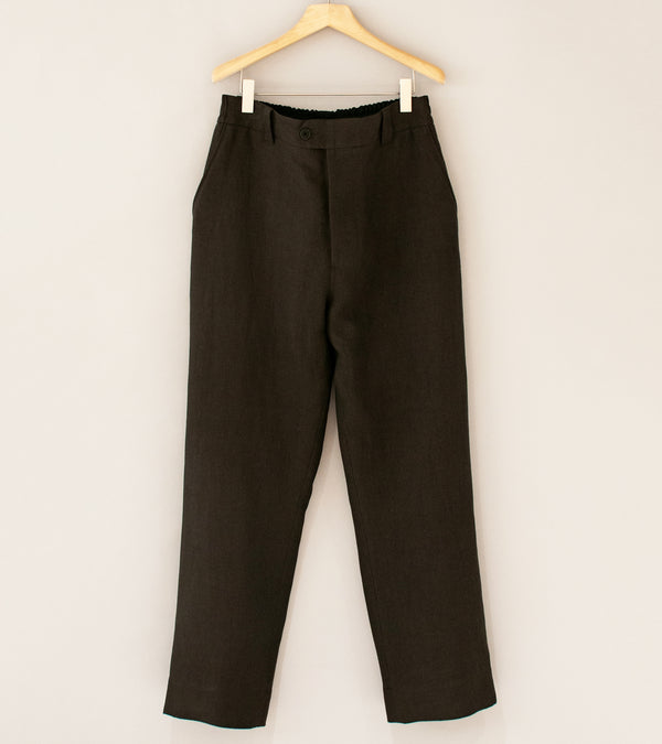 Margaret Howell 'Relaxed Trouser' (Dark Brown Compact Linen Twill)