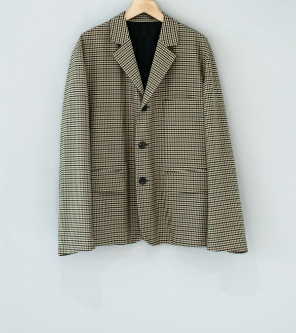 Margaret Howell 'Boxy Blazer' (Khaki Green 2 Colourway Gingham Wool)