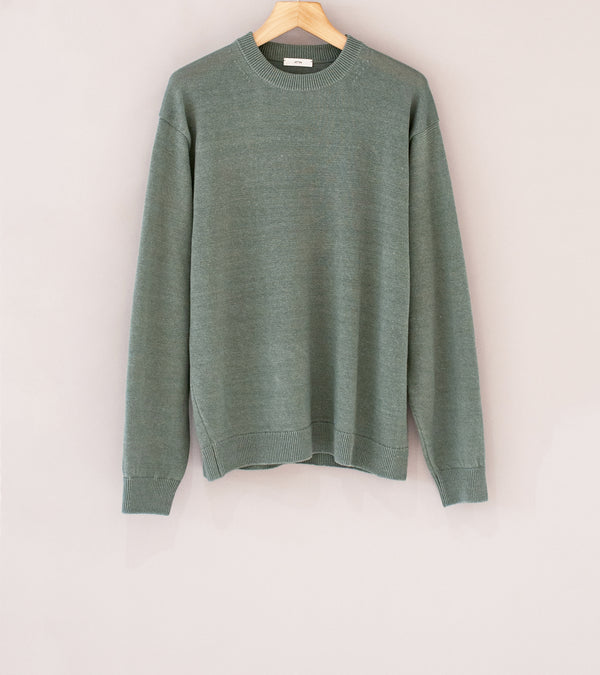 Aton 'Crewneck Sweater' (Green Hemp Knit)