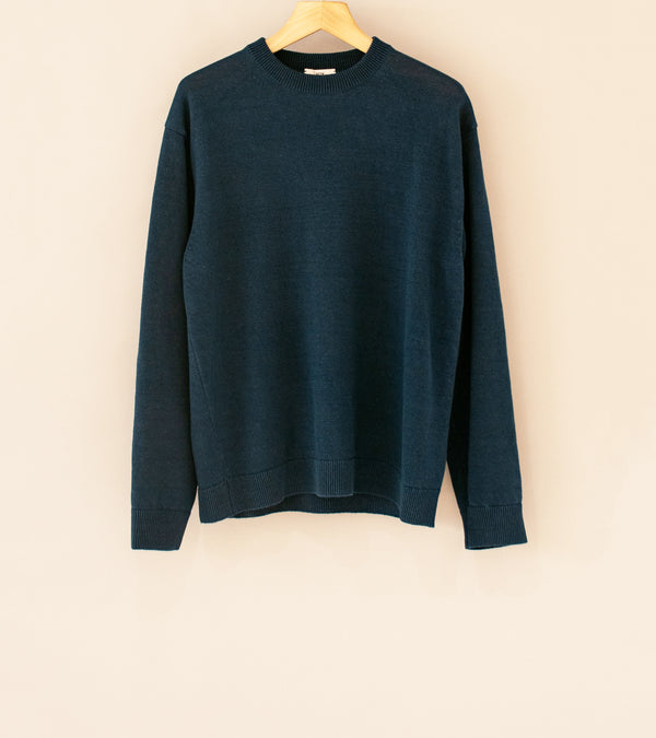 Aton 'Crewneck Sweater' (Navy Hemp Knit)