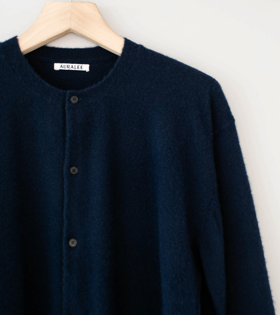 Auralee 'Brushed Cashmere Cotton Knit Cardigan' (Dark Navy) – C'H'C'M'