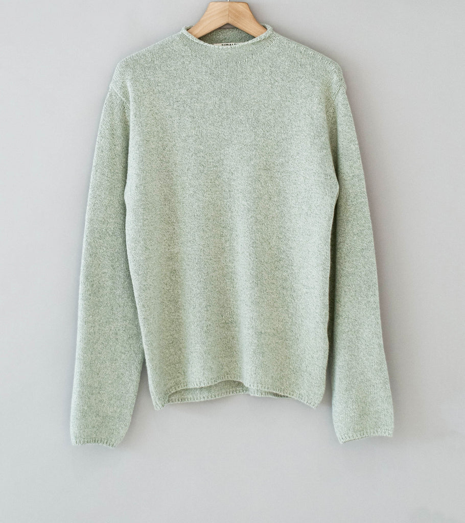 【AURALEE】BRUSHED WOOL CASHMERE SILK KNIT Wool Cashmere Silk Pullover in Grey