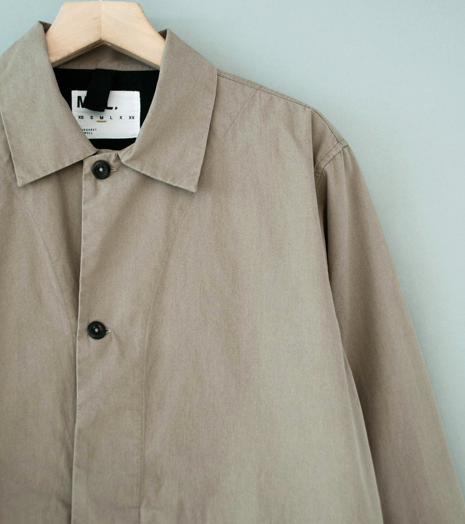 Margaret Howell 'MHL Boxy Overshirt' (Mouse Crisp Cotton Poplin