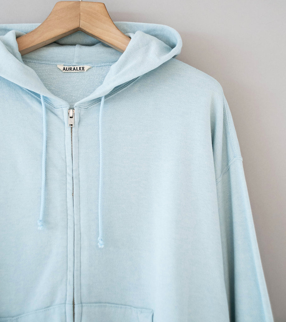Auralee 'High Twist Light Sweat Zip Parka' (Pale Blue) – C'H'C'M'