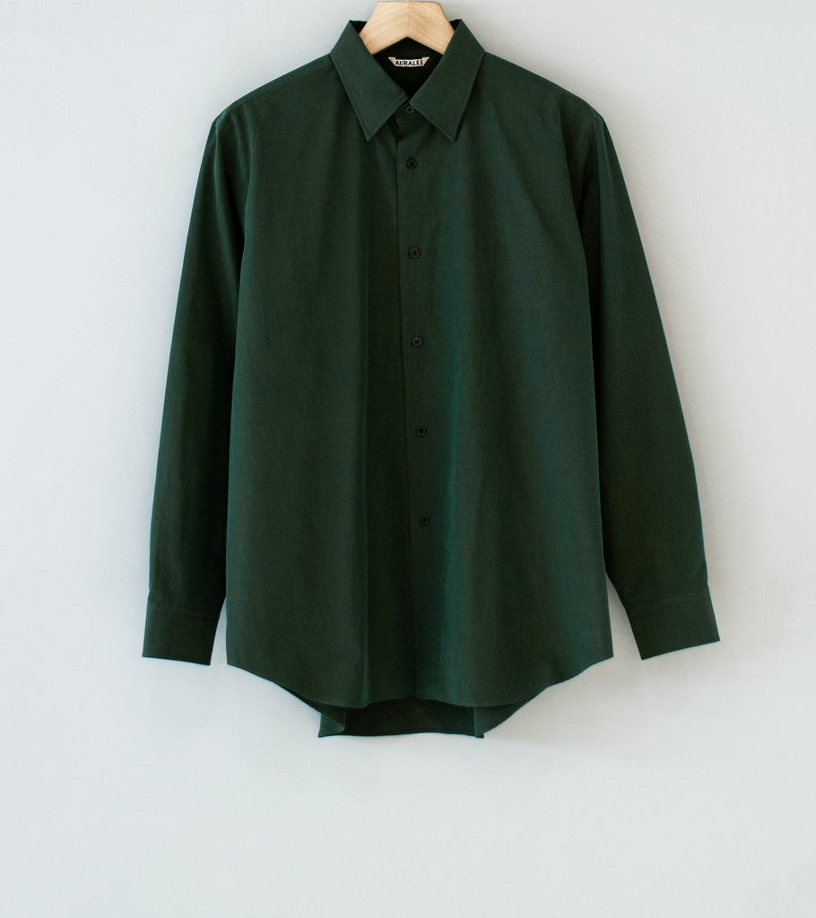 Auralee 'Washed Finx Weather Chambray Shirt' (Dark Olive) – C'H'C'M'