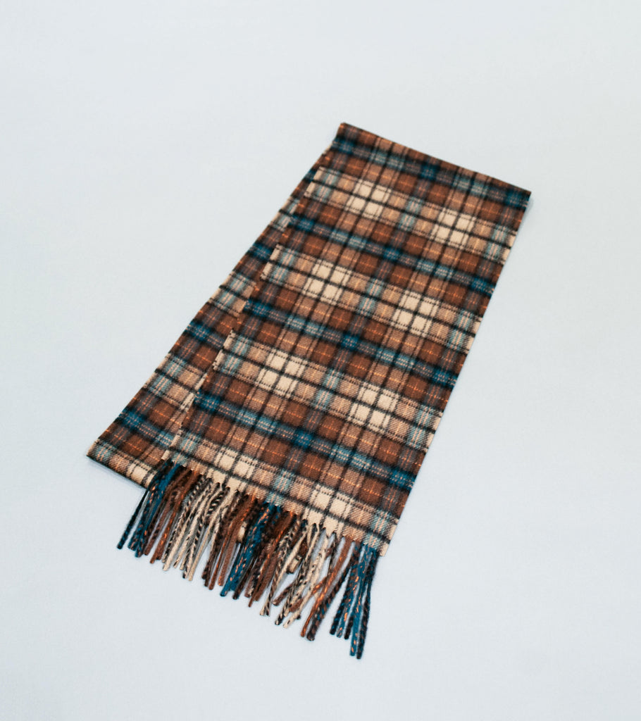 Auralee 'Cashmere Check Long Stole' (Red Brown Check) – C'H'C'M'