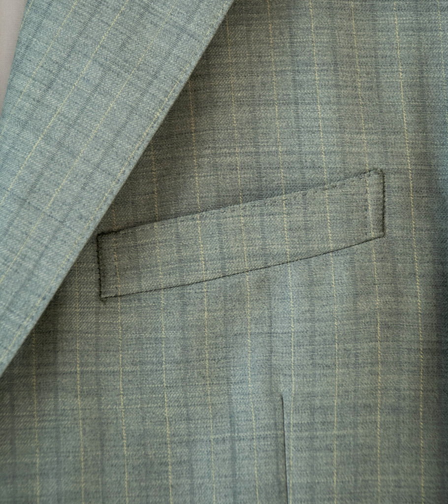 Auralee 'Bluefaced Wool Jacket' (Khaki Gray Stripe) – C'H'C'M'