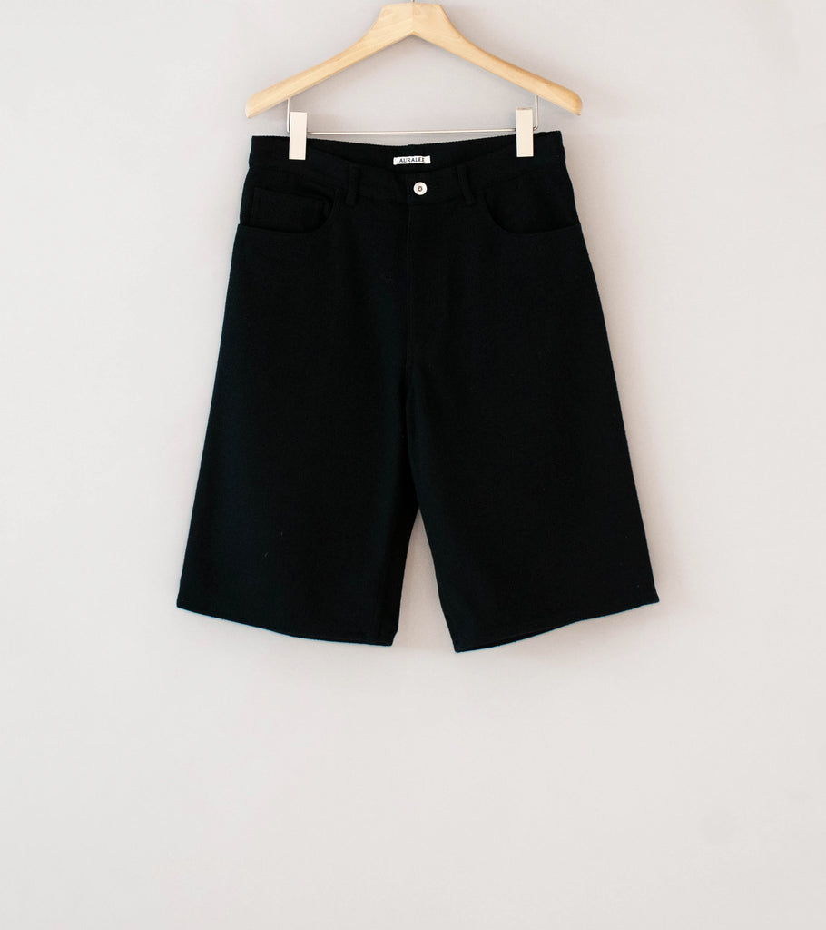 Auralee 'Silk Nep Denim 5P Wide Shorts' (Black) – C'H'C'M'