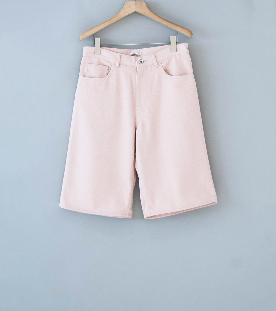 Auralee 'Silk Nep Denim 5P Wide Shorts' (Dusty Pink) – C'H'C'M'