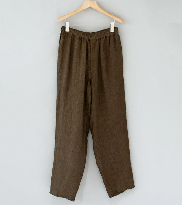YLÈVE 'Linen Poplin Trousers' (Brown)