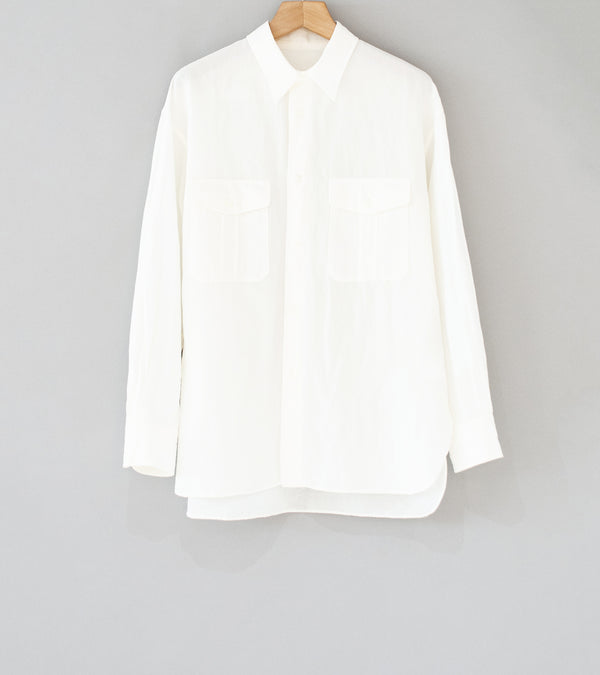 YLÈVE 'High Twist Cotton Ramie Shirt' (White)