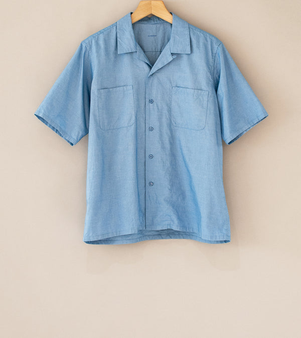 S H Shirts 'Short Sleeve Open Collar Shirt' (Blue)