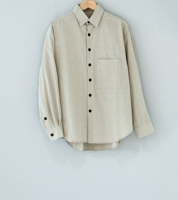 Evan Kinori 'Big Shirt Two' (Beige Organic Cotton Gridcloth)