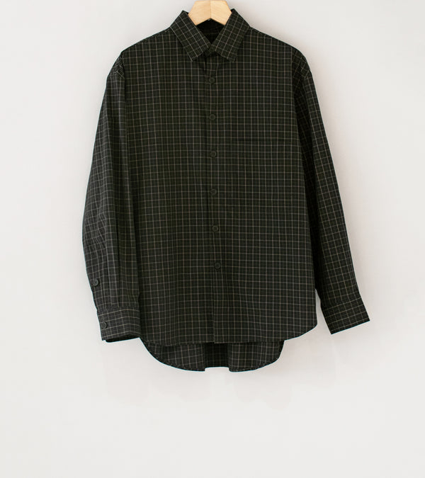 Evan Kinori 'Big Shirt Two' (Navy Grey Cotton Gridcloth)