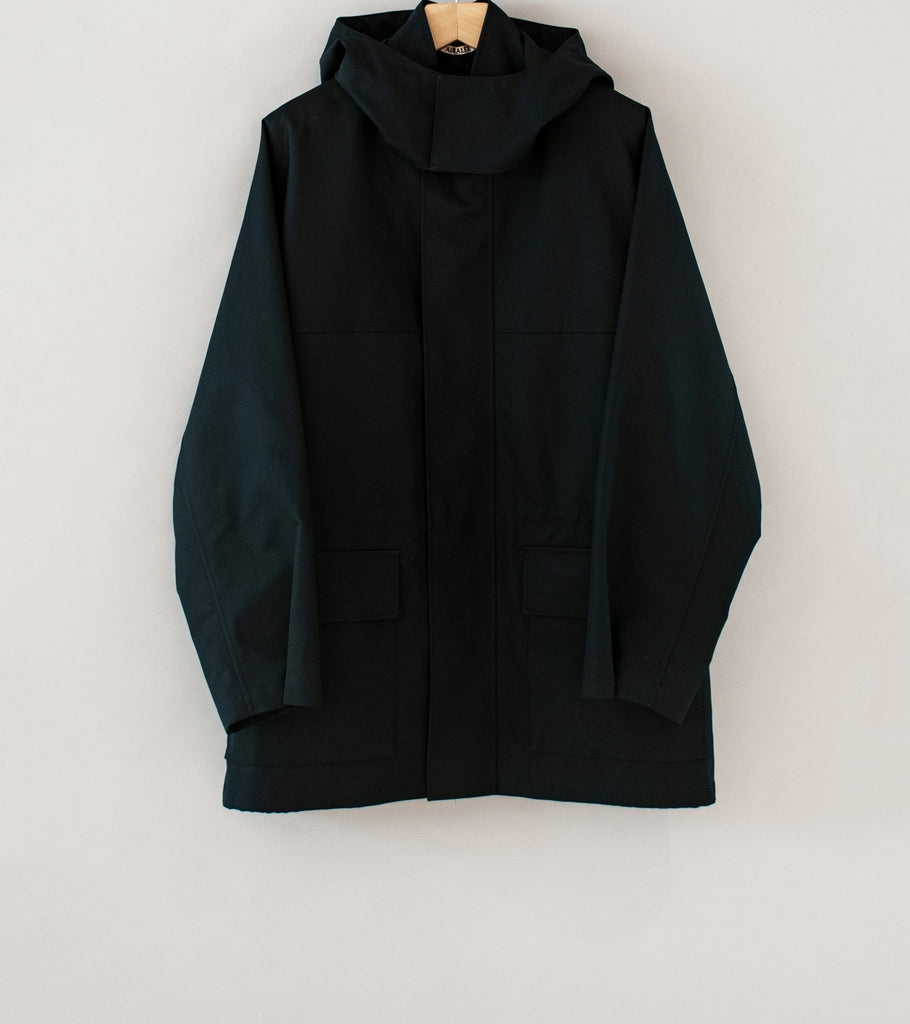 Auralee 'High Density Bonded Cotton Gabardine Blouson' (Dark Navy