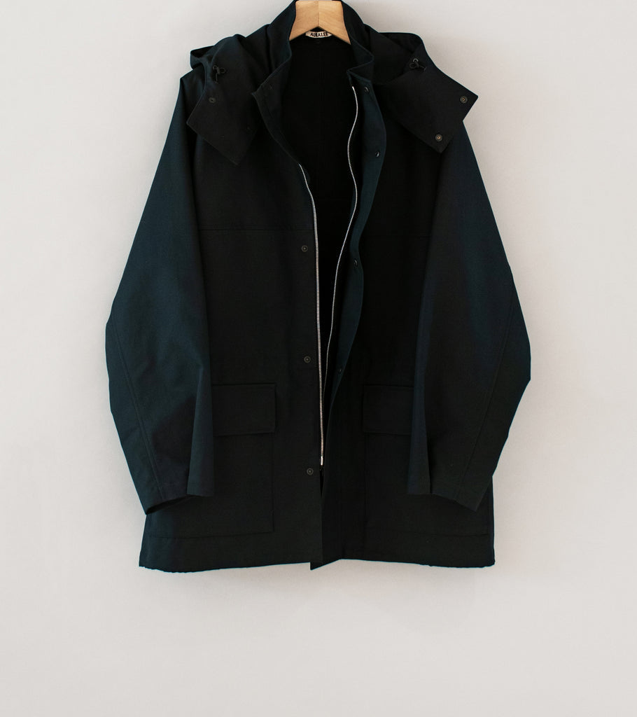 Auralee 'High Density Bonded Cotton Gabardine Blouson' (Dark Navy
