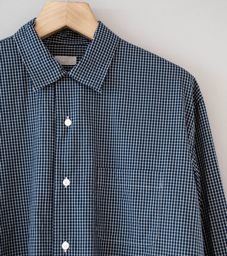 Bauth 'Open Collar Check Shirt' (Blue Check) – C'H'C'M'