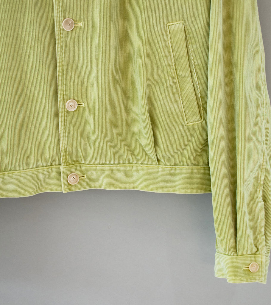 Auralee 'Pigment Dyed Finx Corduroy Blouson' (Dusty Lime