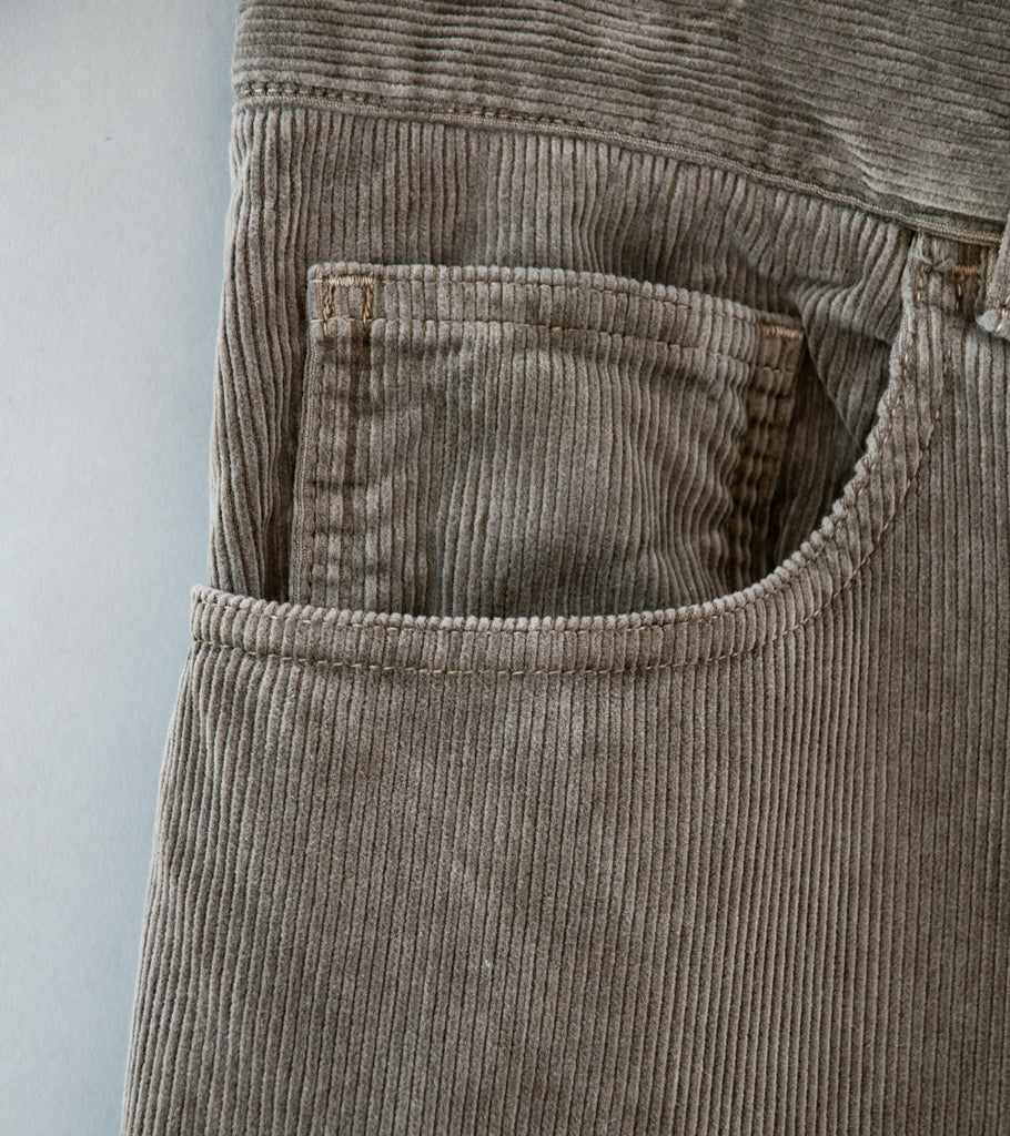 Auralee 'Pigment Dyed Finx Corduroy Wide 5P Pants' (Olive Brown