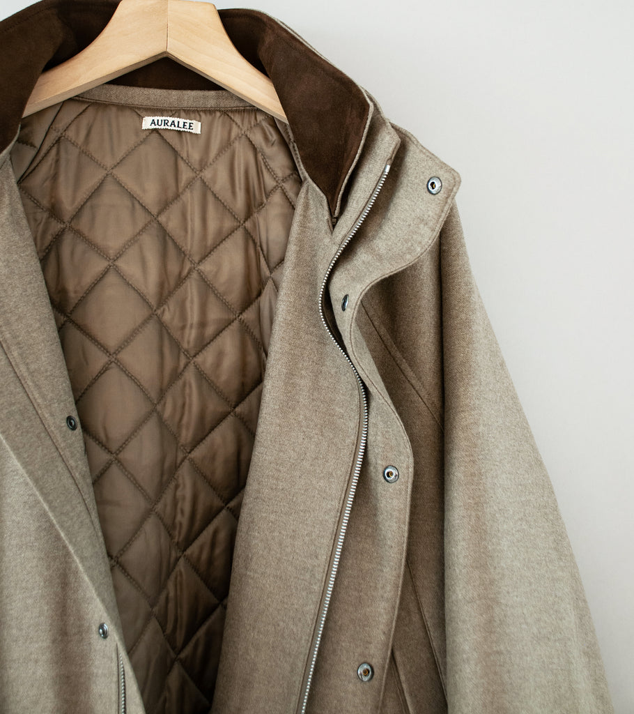 ジャケット・アウター AURALEE WOOL FULLINGFLANNELSTRIPE JACKET Auralee 'Wool Fulling Flannel Padded Over Blouson' (Top