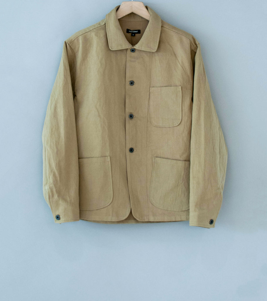 Evan Kinori 'Three Pocket Jacket' (Khaki Natural Gallnut Dye