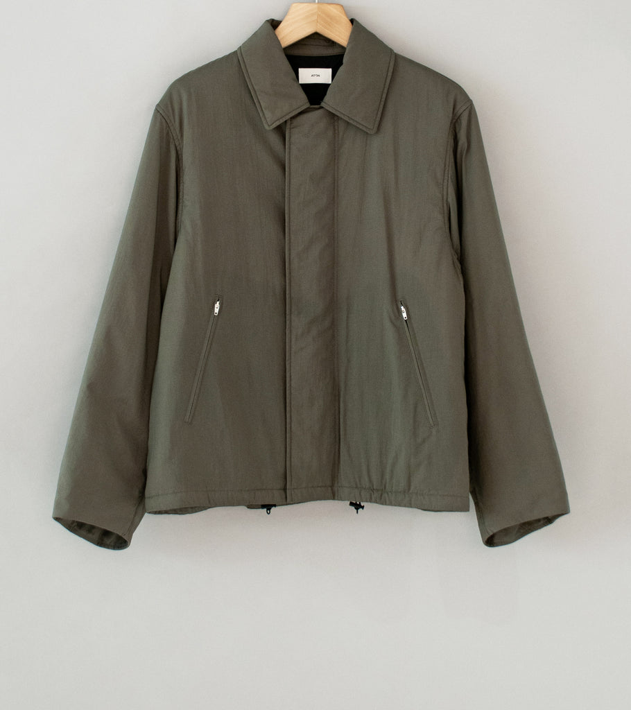 Aton 'Wool Padded Harrington Jacket' (Khaki Matt Airy Nylon) – C'H