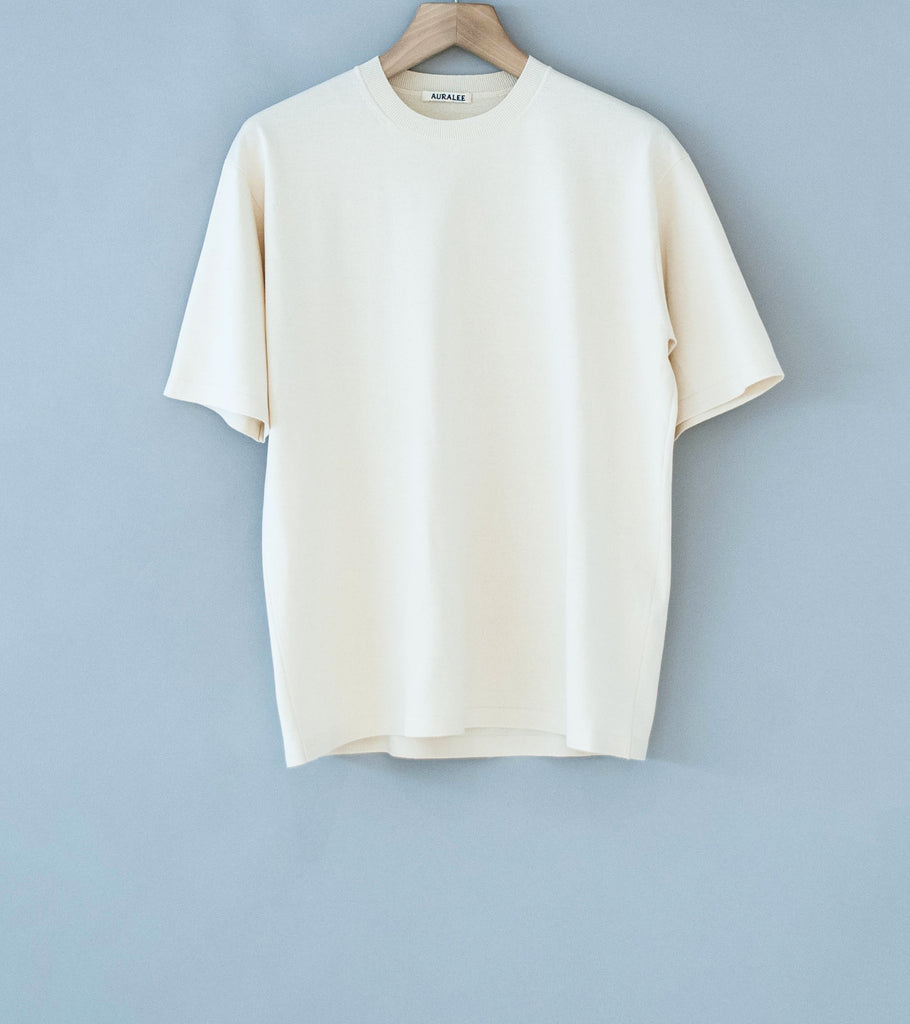 Auralee 'High Gauge Tussah Silk Knit Tee' (Ivory) – C'H'C'M'