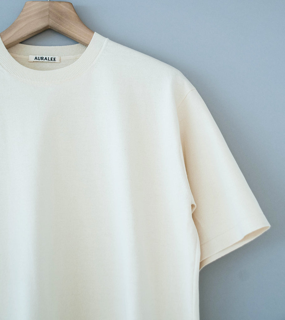 Auralee 'High Gauge Tussah Silk Knit Tee' (Ivory) – C'H'C'M'