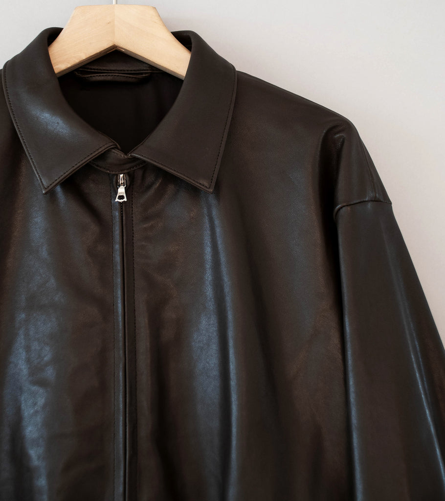 Stein 'Lamb Leather Light Zip Jacket' (Dark Brown) – C'H'C'M'