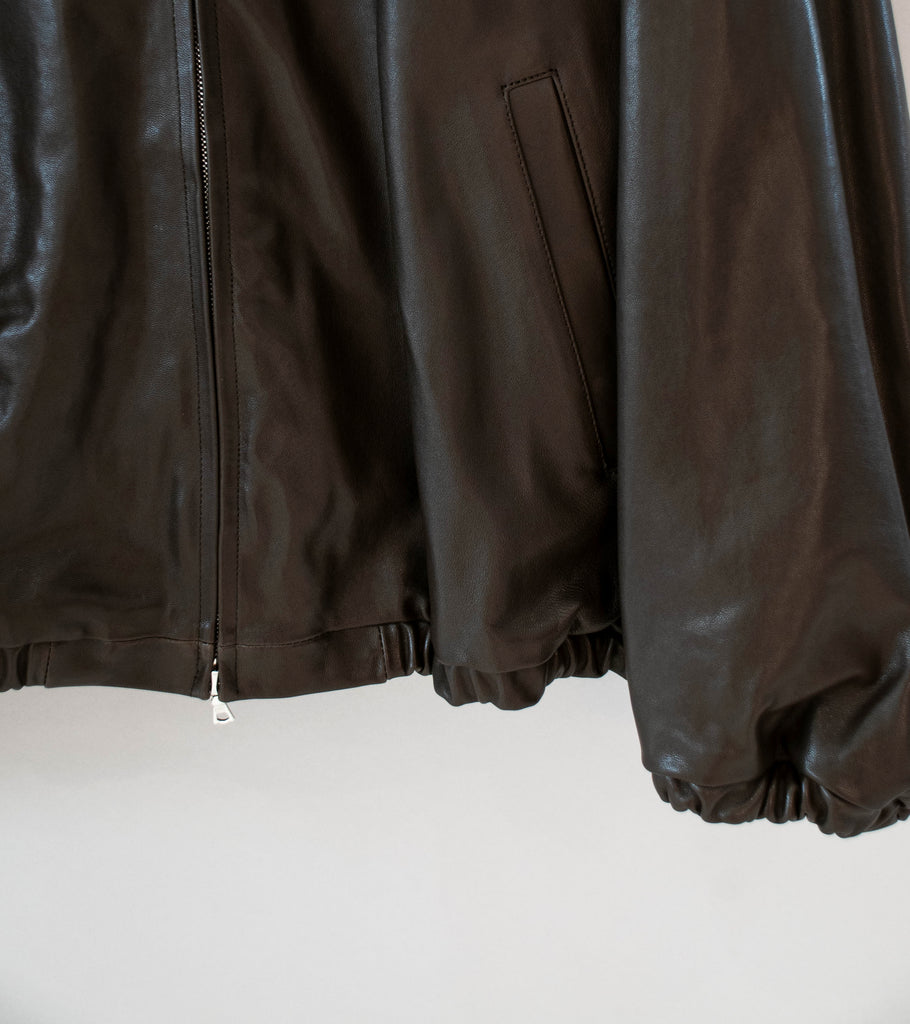 Stein 'Lamb Leather Light Zip Jacket' (Dark Brown) – C'H'C'M'