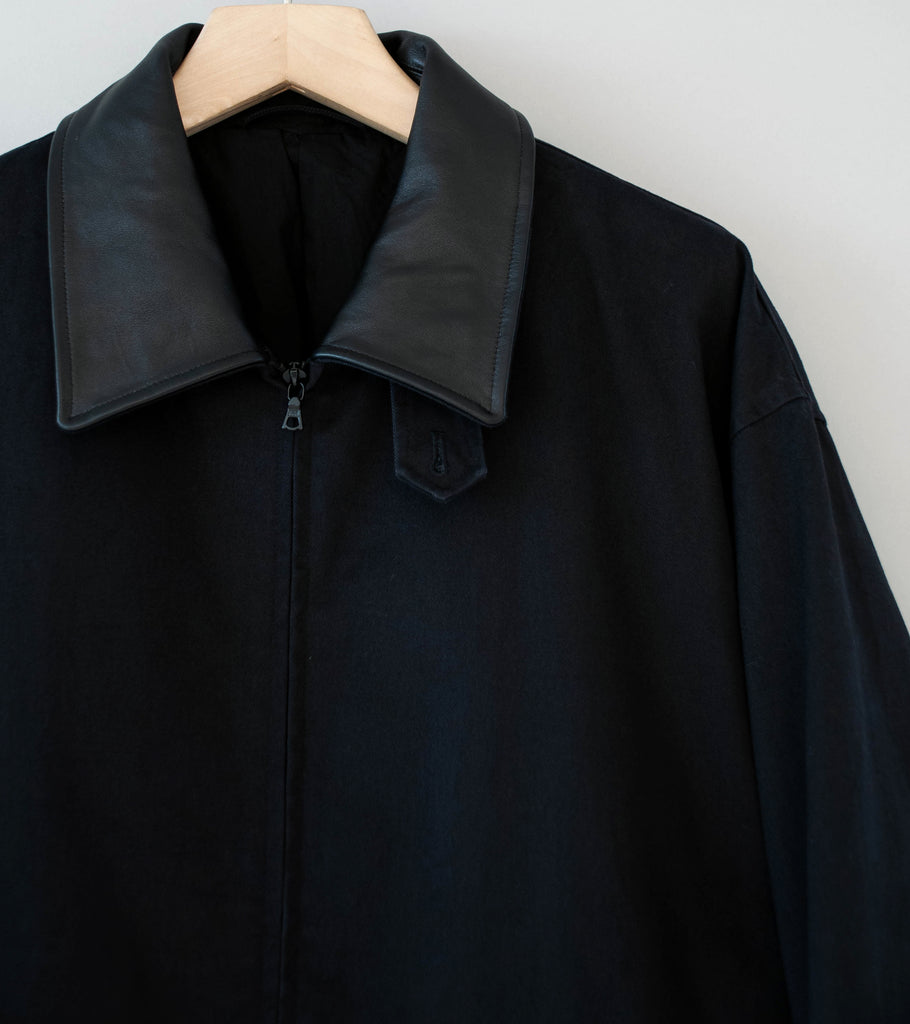 Stein 'Sulfur Dyed Brushed Chino Zip Jacket' (Black) – C'H'C'M'