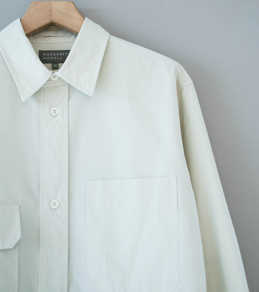 Margaret Howell 'Odd Pocket Shirt' (Parchment Yarn Dye Cotton