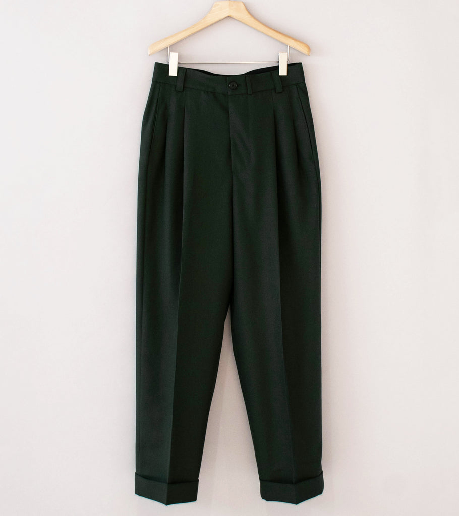 Margaret Howell 'Stitch Pleat Trousers' (Pewter Double Twisted