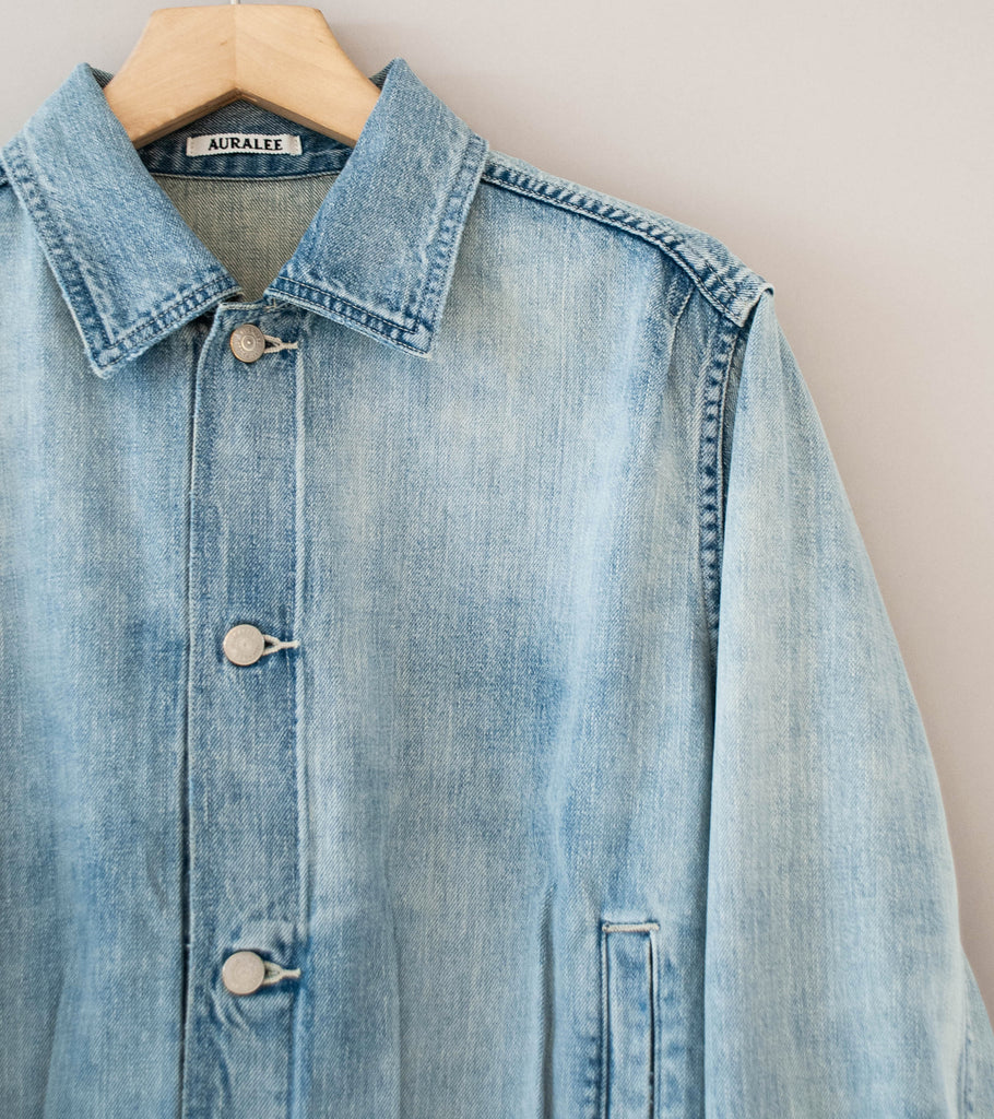 Auralee 'Faded Selvedge Light Denim Blouson' (Light Indigo) – C'H'C'M'
