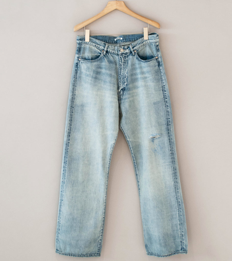 Auralee 'Faded Selvedge Light Denim Pants' (Light Indigo) – C'H'C'M'