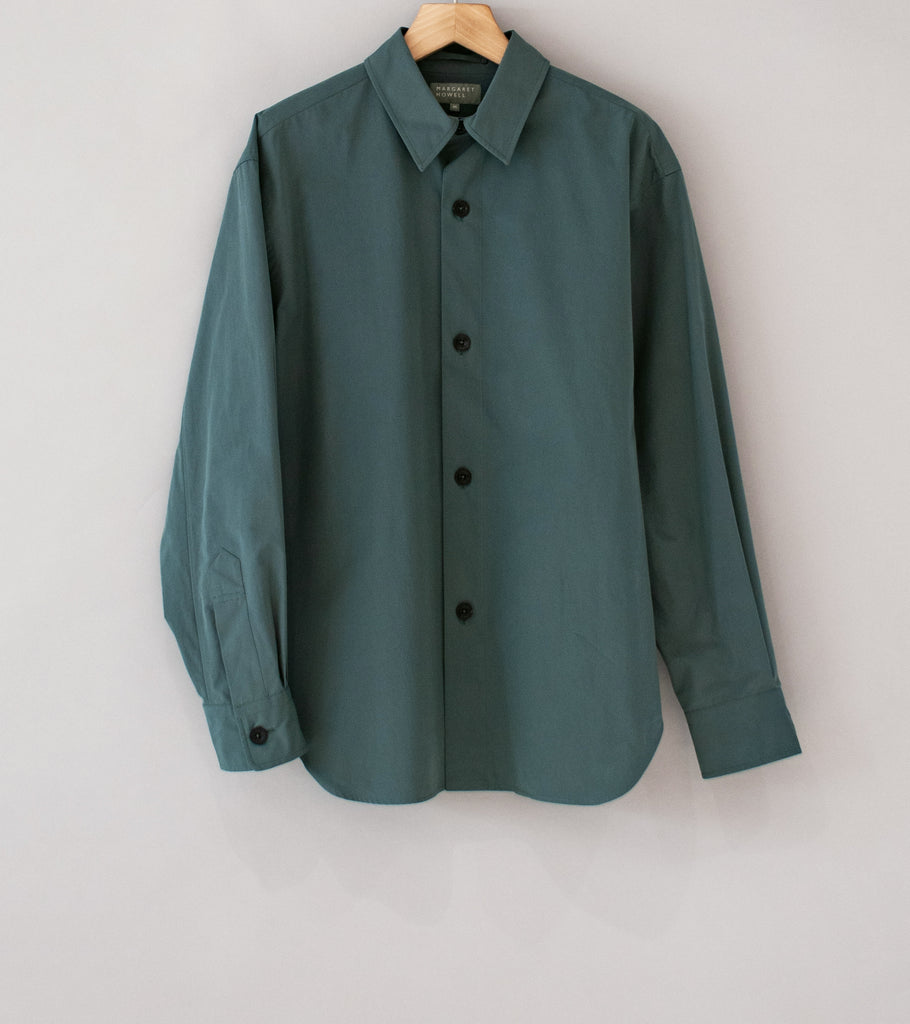 Margaret Howell 'Relaxed Shirt' (Teal Compact Washed Cotton) – C'H