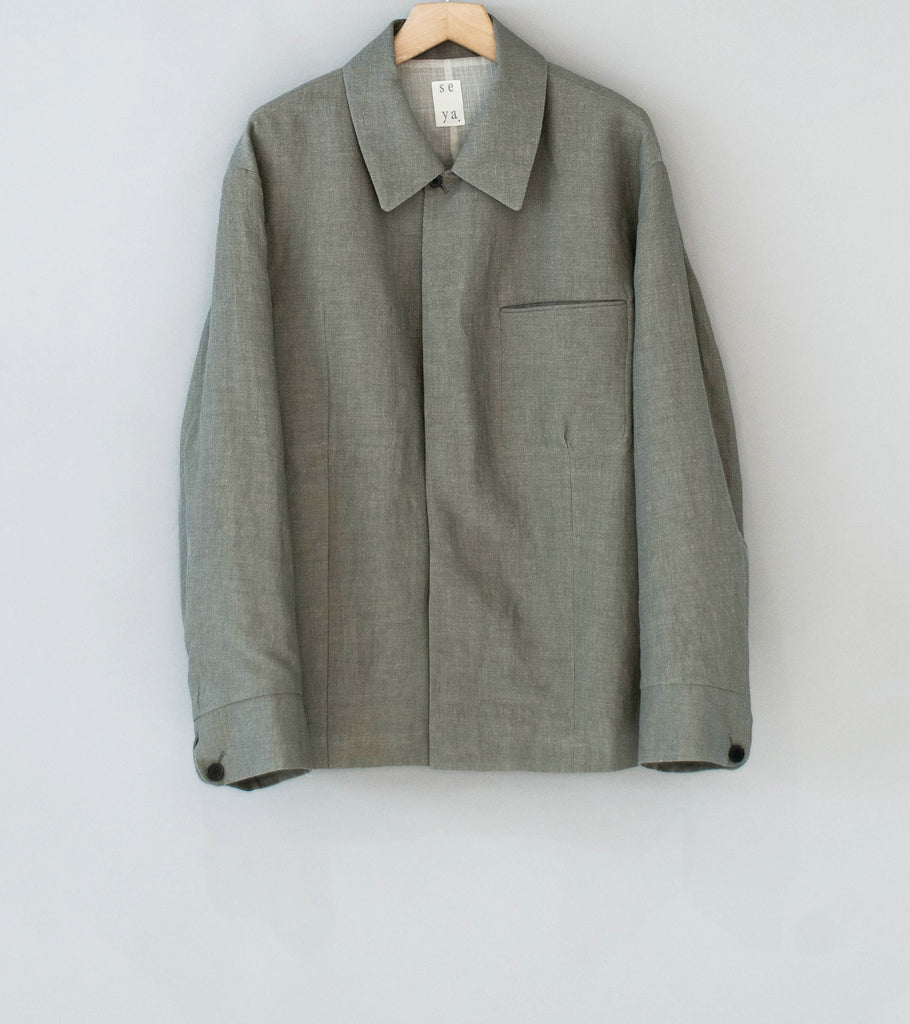 Margaret Howell 'Odd Pocket Shirt' (Ash Paper Cotton Poplin Margaret Howell 'Odd Pocket Shirt' (Ash Paper Cotton Poplin