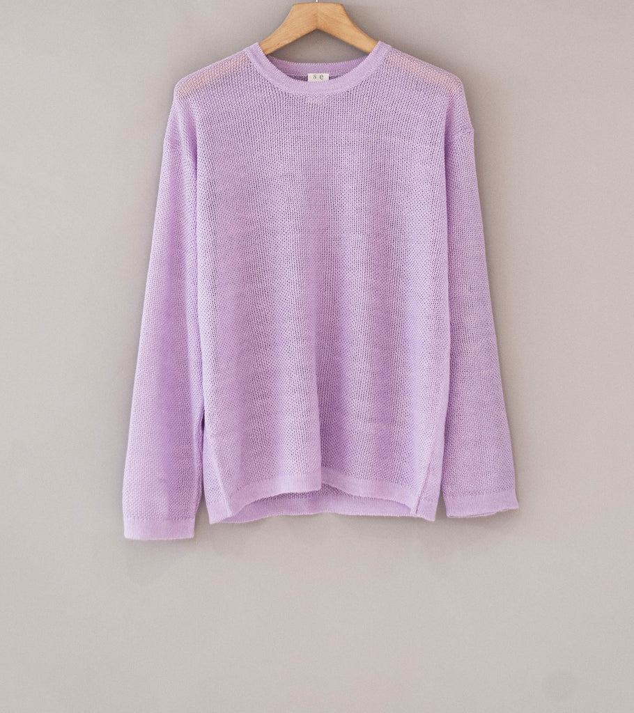 Seya 'Komorebi Sweater' (Sunset Mauve Large Gauge Kanoko Linen