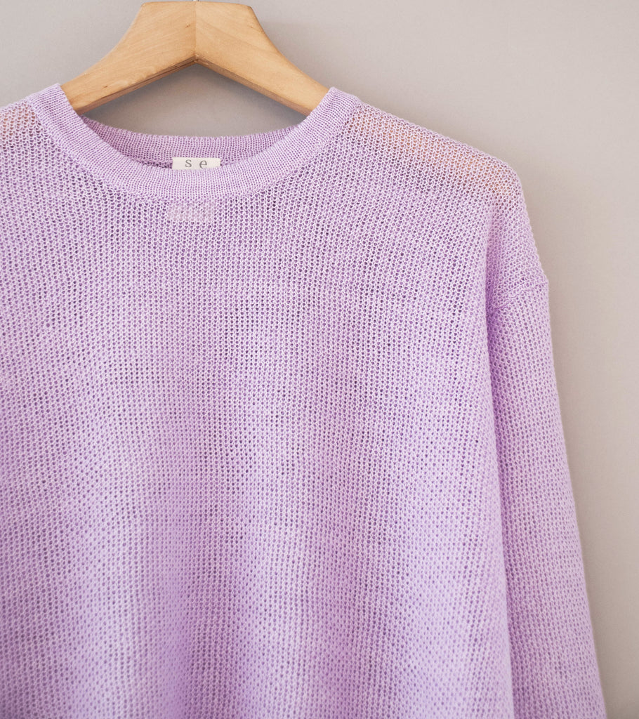 【美品】seya KOMOREBI SWEATER Seya 'Komorebi Sweater' (Sunset Mauve Large Gauge Kanoko Linen