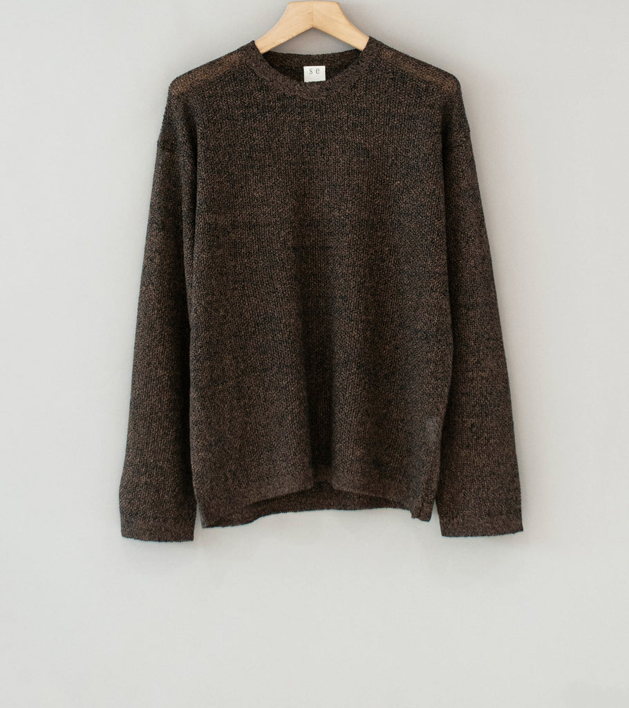 seya.【KOMOREBI JACQUARD SWEATER】 Seya 'Komorebi Sweater' (Indigo Mud Melange Large Gauge Kanoko