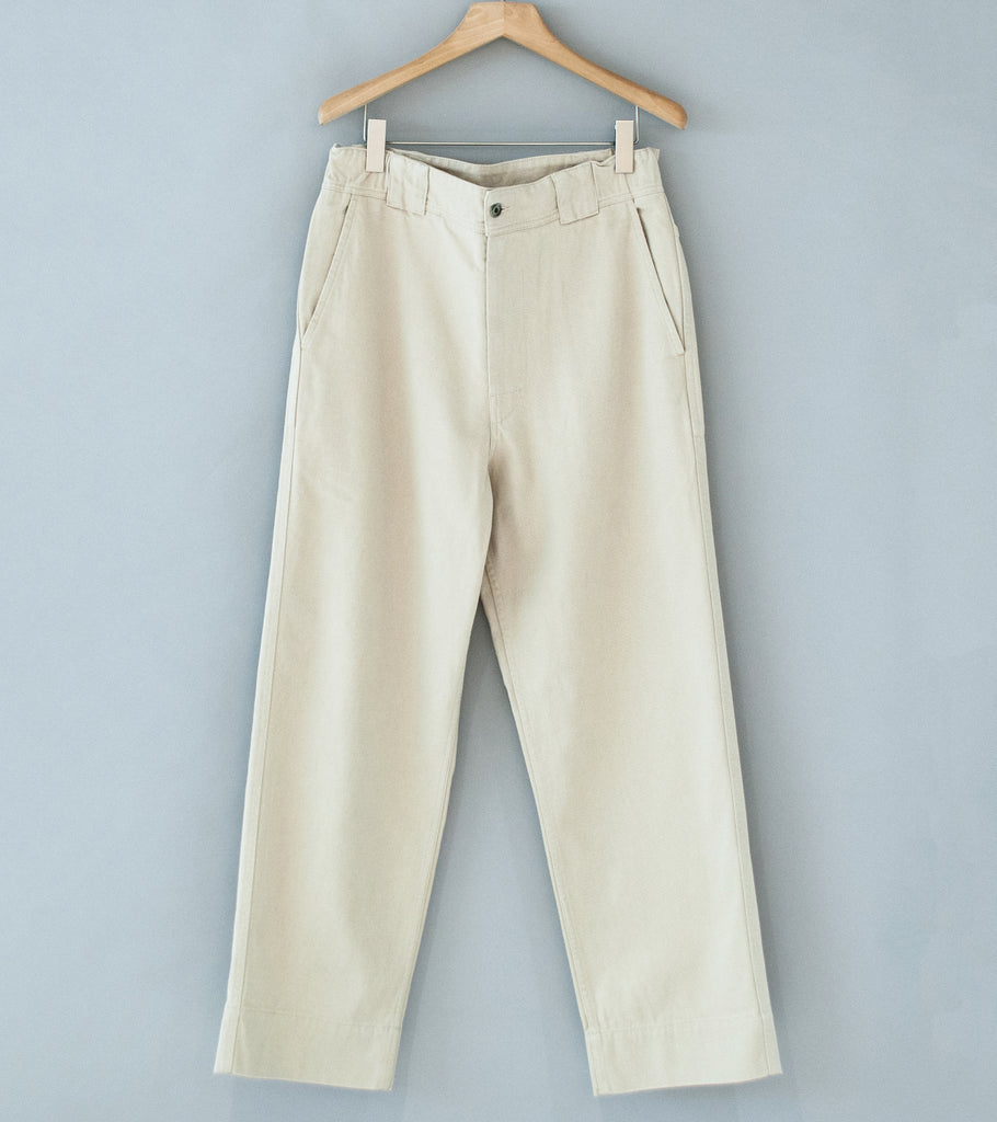 23AW　MARGARET HOWELL COTTON WOOL OXFORD Margaret Howell 'MHL Sports Trousers' (Bone Cotton Wool Drill) – C