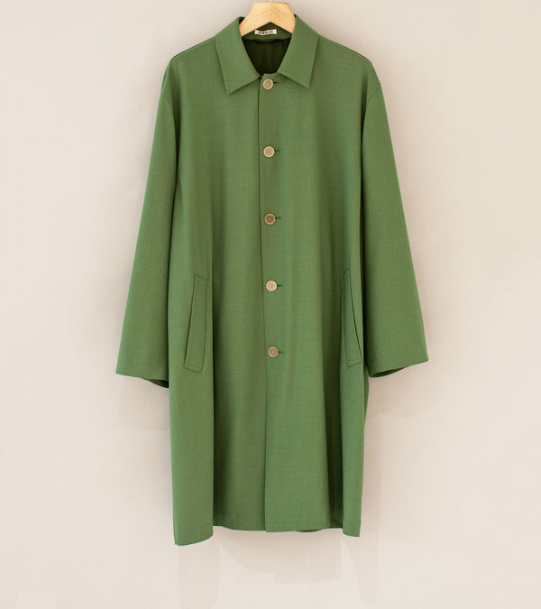 Auralee 'Hard Twist Wool Soutien Collar Coat' (Olive)