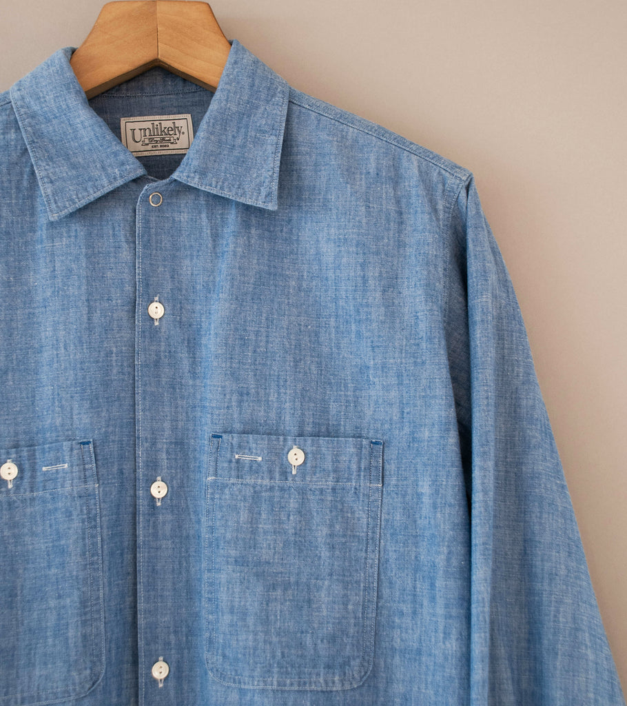 Unlikely 'Open Collar Chambray Shirt' (Indigo) – C'H'C'M'