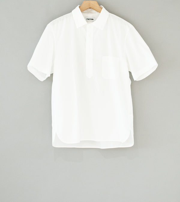 Cavecanum 'Short Sleeve Popover Shirt' (White Cotton)