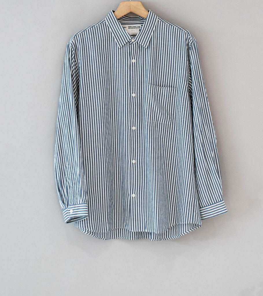 Yaeca 'Button Shirt Wide' (Navy Stripe) – C'H'C'M'