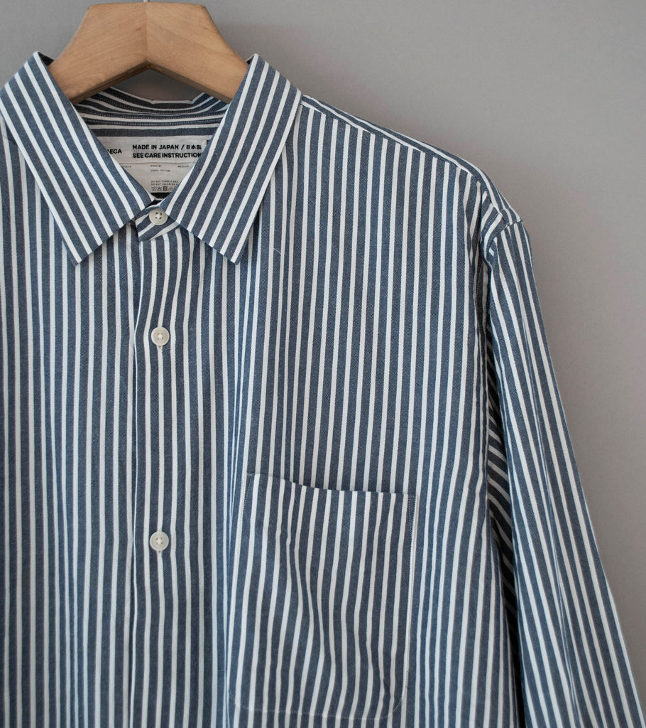 Yaeca 'Button Shirt Wide' (Navy Stripe) – C'H'C'M'